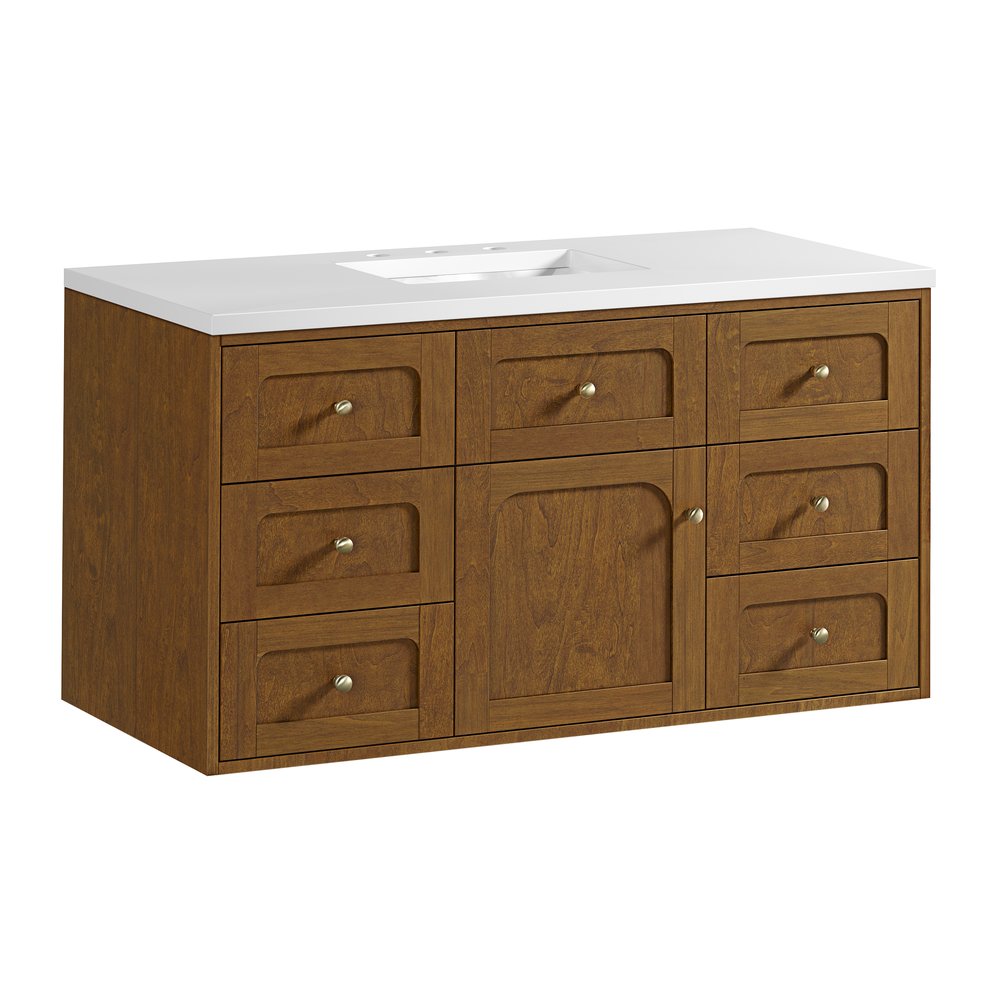 James Martin - Laurent 48" Single Vanity, Honey Oak w/ 3 CM White Zeus Silestone Top - 545-V48-HNO-3WZ view 24