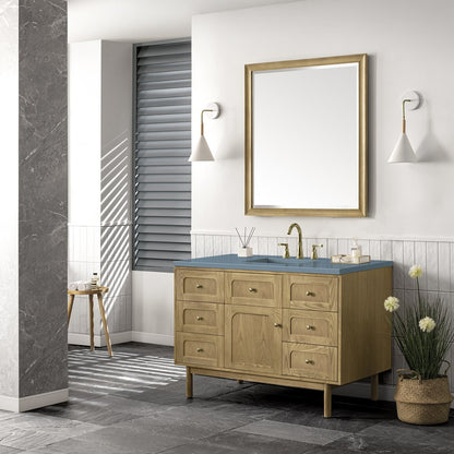 James Martin - Laurent 48" Single Vanity, Light Natural Oak w/ 3 CM Cala Blue Top - 545-V48-LNO-3CBL view 8