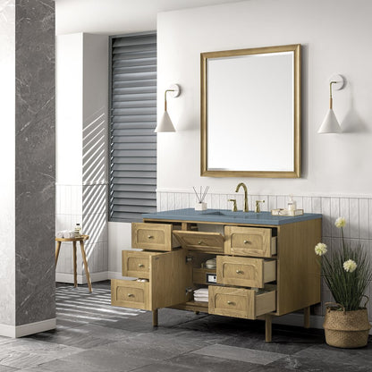James Martin - Laurent 48" Single Vanity, Light Natural Oak w/ 3 CM Cala Blue Top - 545-V48-LNO-3CBL view 10