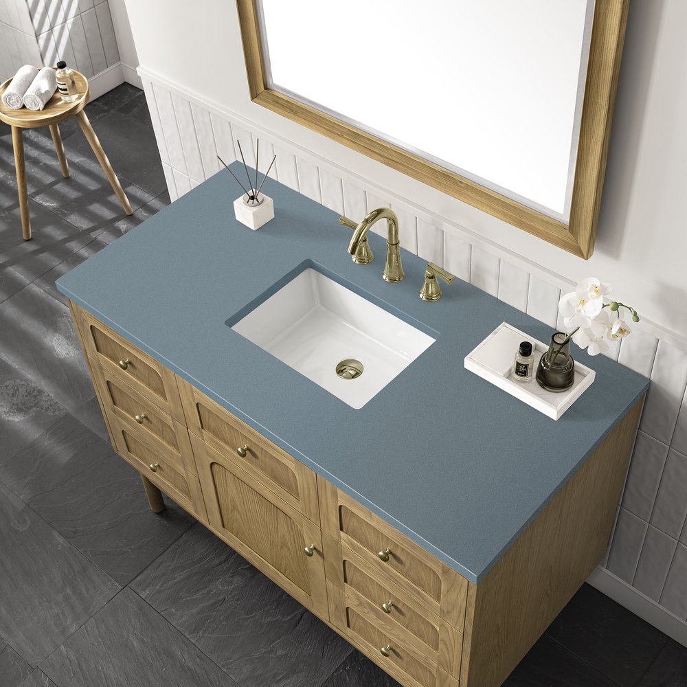 James Martin - Laurent 48" Single Vanity, Light Natural Oak w/ 3 CM Cala Blue Top - 545-V48-LNO-3CBL view 13