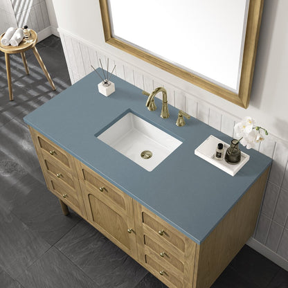 James Martin - Laurent 48" Single Vanity, Light Natural Oak w/ 3 CM Cala Blue Top - 545-V48-LNO-3CBL view 13
