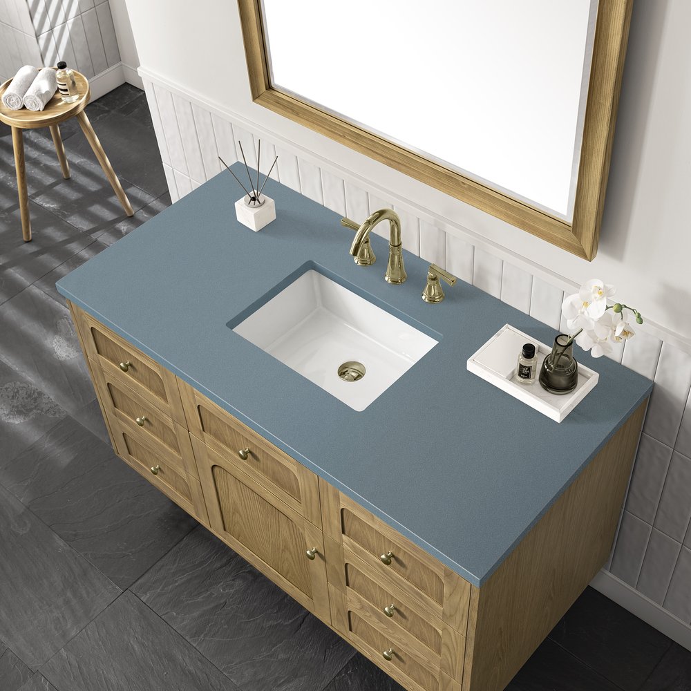 James Martin - Laurent 48" Single Vanity, Light Natural Oak w/ 3 CM Cala Blue Top - 545-V48-LNO-3CBL view 14