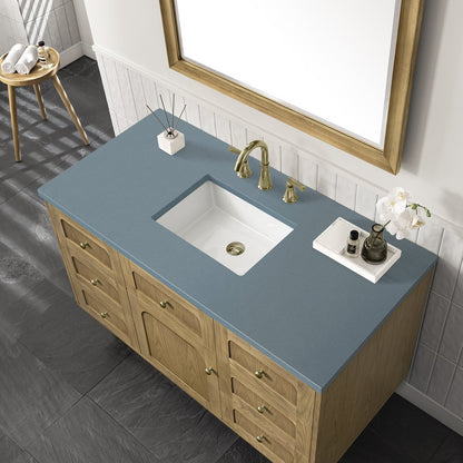 James Martin - Laurent 48" Single Vanity, Light Natural Oak w/ 3 CM Cala Blue Top - 545-V48-LNO-3CBL view 14