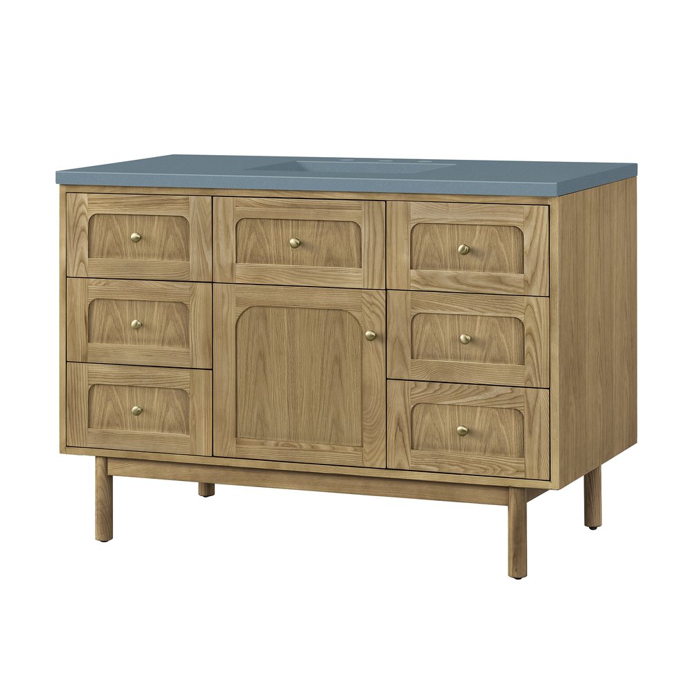 James Martin - Laurent 48" Single Vanity, Light Natural Oak w/ 3 CM Cala Blue Top - 545-V48-LNO-3CBL view 18
