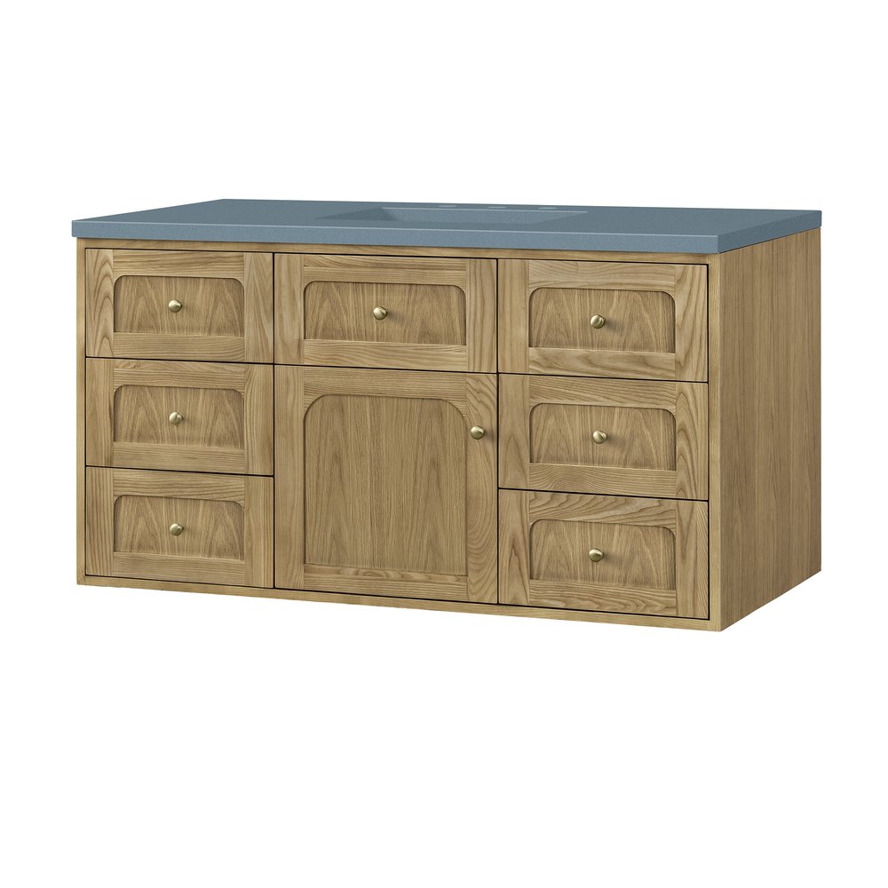 James Martin - Laurent 48" Single Vanity, Light Natural Oak w/ 3 CM Cala Blue Top - 545-V48-LNO-3CBL view 19