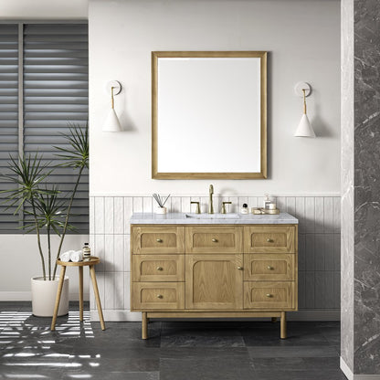 James Martin - Laurent 48" Single Vanity, Light Natural Oak w/ 3 CM Carrara Marble Top - 545-V48-LNO-3CAR view 5
