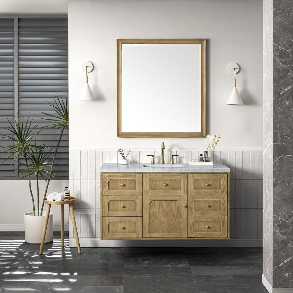 James Martin - Laurent 48" Single Vanity, Light Natural Oak w/ 3 CM Carrara Marble Top - 545-V48-LNO-3CAR view 6