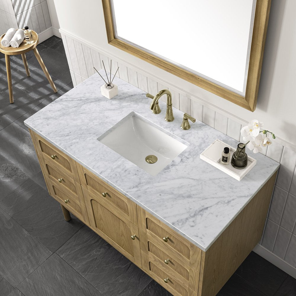 James Martin - Laurent 48" Single Vanity, Light Natural Oak w/ 3 CM Carrara Marble Top - 545-V48-LNO-3CAR view 12