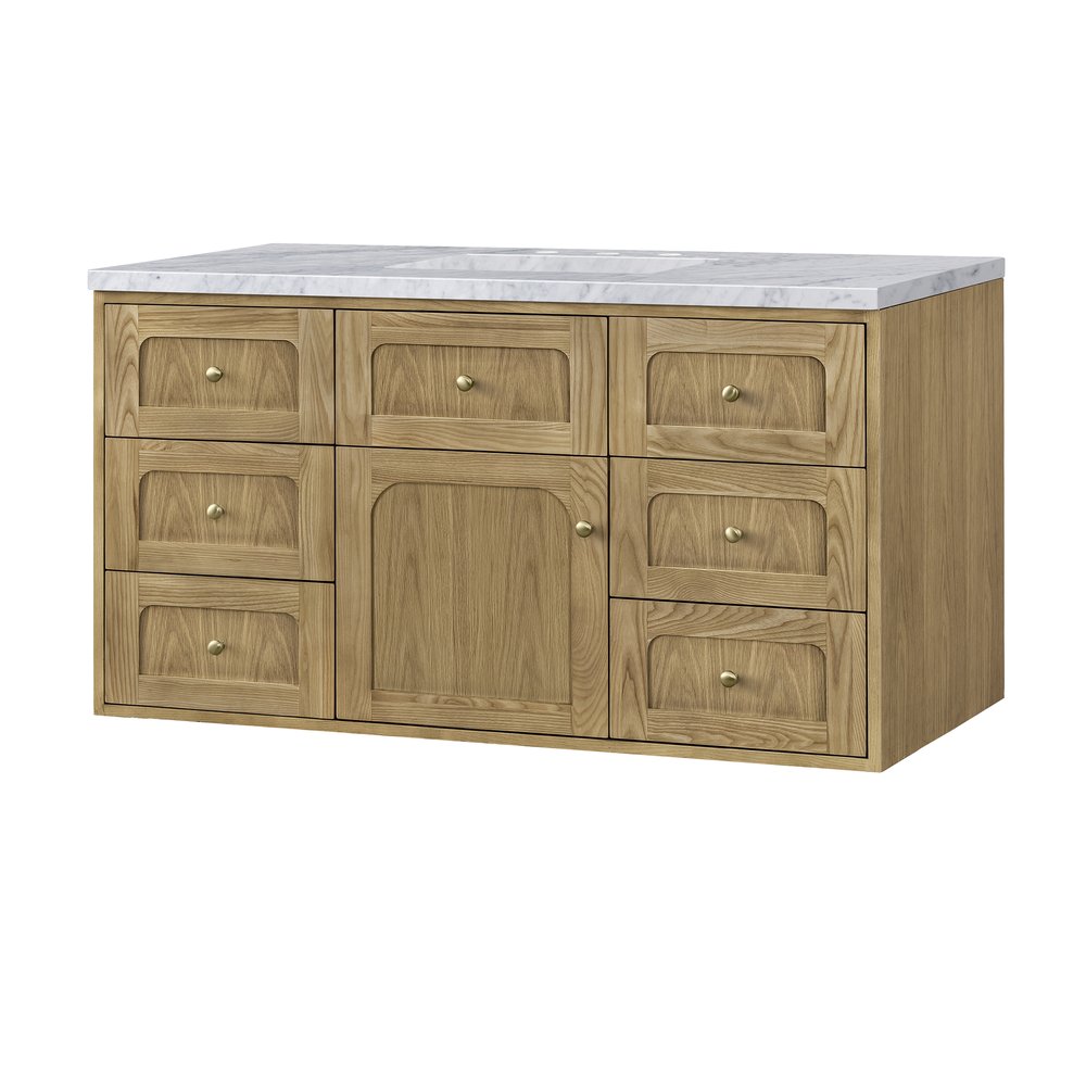 James Martin - Laurent 48" Single Vanity, Light Natural Oak w/ 3 CM Carrara Marble Top - 545-V48-LNO-3CAR view 18