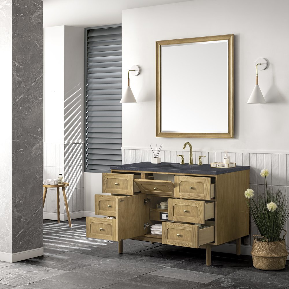 James Martin - Laurent 48" Single Vanity, Light Natural Oak w/ 3 CM Charcoal Soapstone Top - 545-V48-LNO-3CSP view 9