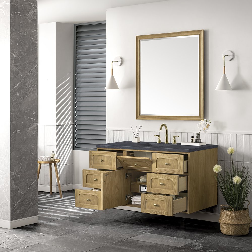 James Martin - Laurent 48" Single Vanity, Light Natural Oak w/ 3 CM Charcoal Soapstone Top - 545-V48-LNO-3CSP view 10