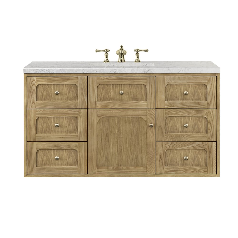 James Martin - Laurent 48" Single Vanity, Light Natural Oak w/ 3 CM Eternal Jasmine Pearl Top - 545-V48-LNO-3EJP view 2