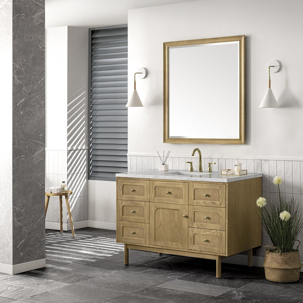 James Martin - Laurent 48" Single Vanity, Light Natural Oak w/ 3 CM Eternal Jasmine Pearl Top - 545-V48-LNO-3EJP view 7