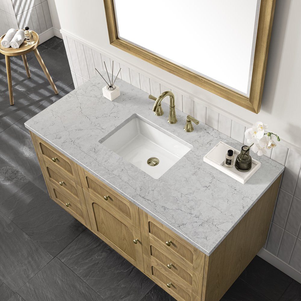 James Martin - Laurent 48" Single Vanity, Light Natural Oak w/ 3 CM Eternal Jasmine Pearl Top - 545-V48-LNO-3EJP view 12