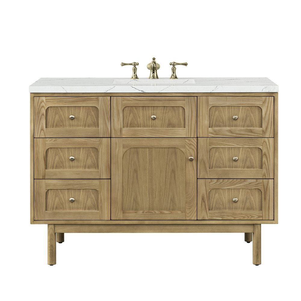 James Martin - Laurent 48" Single Vanity, Light Natural Oak w/ 3 CM Ethereal Noctis Top - 545-V48-LNO-3ENC view 1