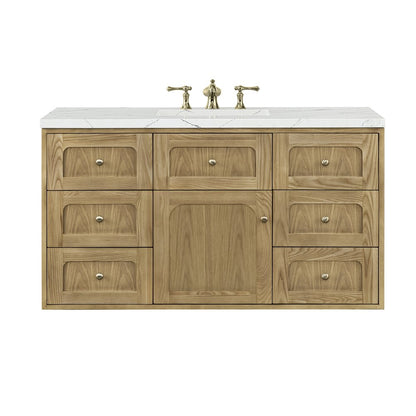 James Martin - Laurent 48" Single Vanity, Light Natural Oak w/ 3 CM Ethereal Noctis Top - 545-V48-LNO-3ENC view 2