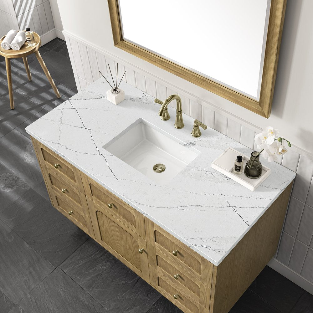James Martin - Laurent 48" Single Vanity, Light Natural Oak w/ 3 CM Ethereal Noctis Top - 545-V48-LNO-3ENC view 13