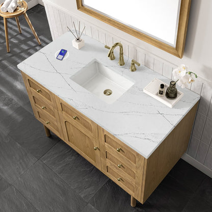 James Martin - Laurent 48" Single Vanity, Light Natural Oak w/ 3 CM Ethereal Noctis Top w/FreePower Wireless Charger - 545-V48-LNO-FENC view 12