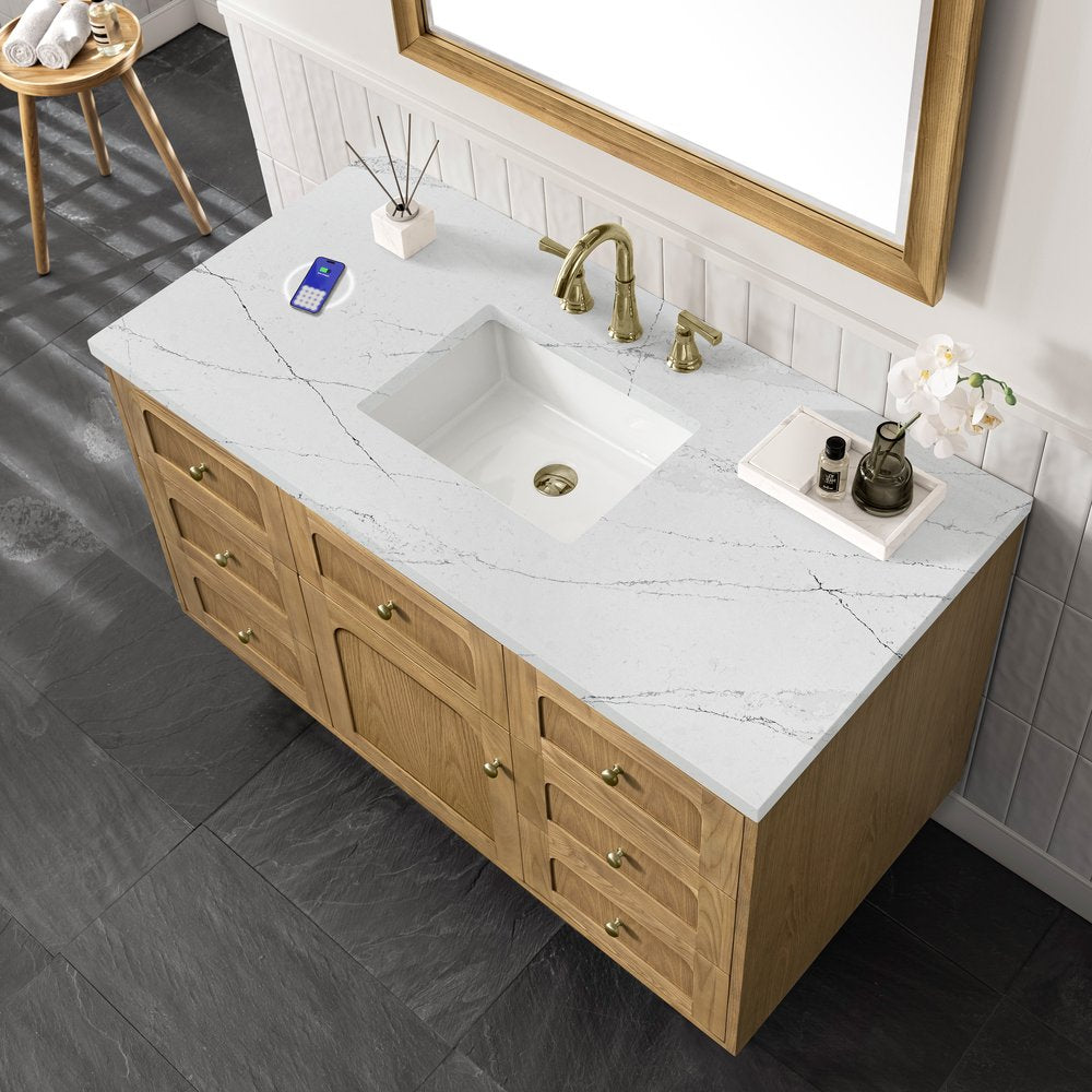 James Martin - Laurent 48" Single Vanity, Light Natural Oak w/ 3 CM Ethereal Noctis Top w/FreePower Wireless Charger - 545-V48-LNO-FENC view 13