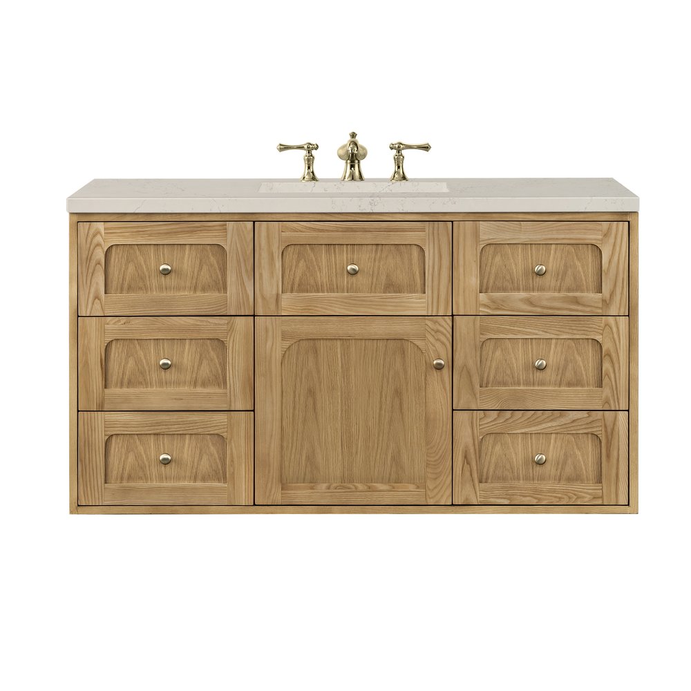 James Martin - Laurent 48" Single Vanity, Light Natural Oak, w/ 3 CM Siberian Silestone Top - 545-V48-LNO-3SFR view 3