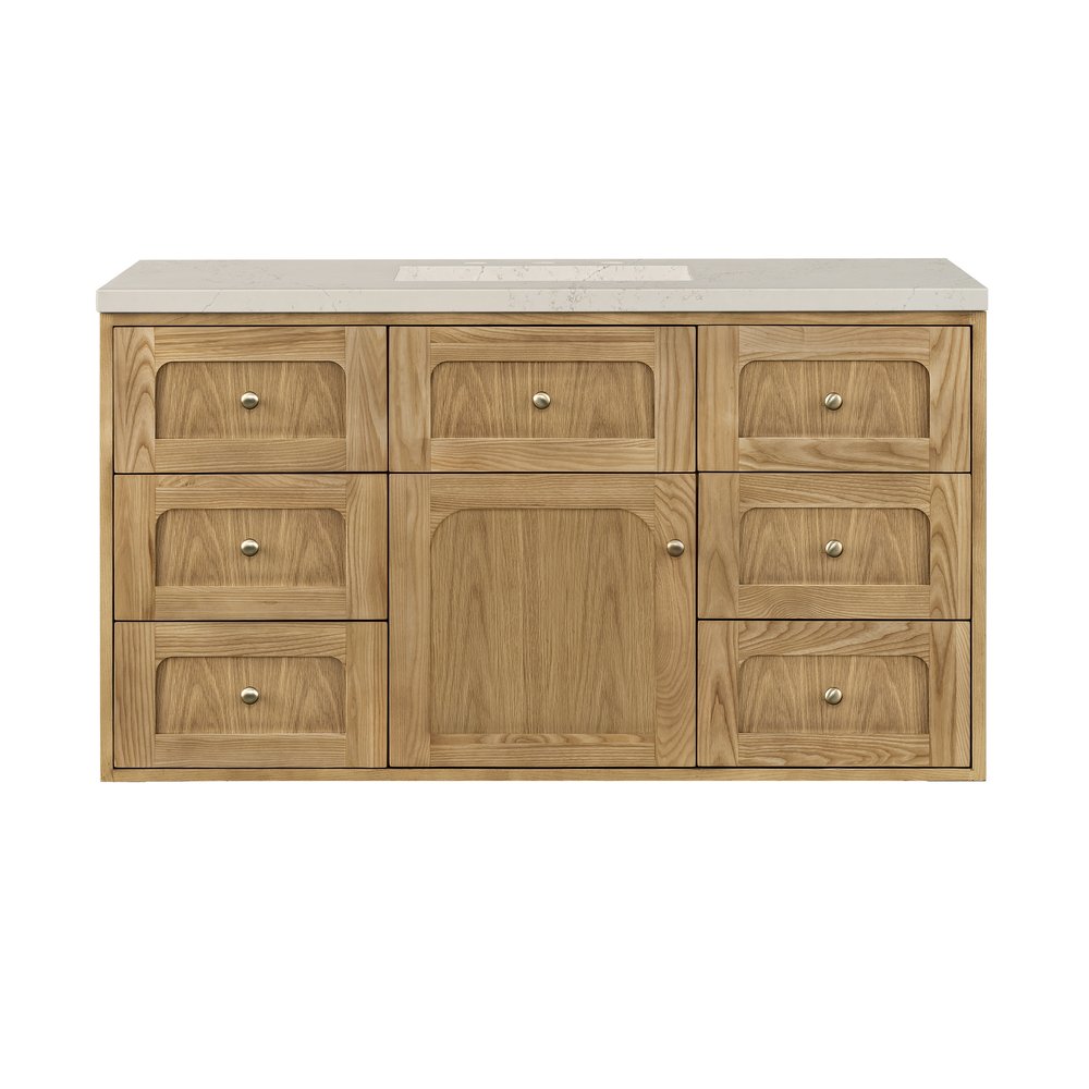 James Martin - Laurent 48" Single Vanity, Light Natural Oak, w/ 3 CM Siberian Silestone Top - 545-V48-LNO-3SFR view 4