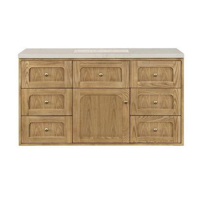 James Martin - Laurent 48" Single Vanity, Light Natural Oak, w/ 3 CM Siberian Silestone Top - 545-V48-LNO-3SFR view 4