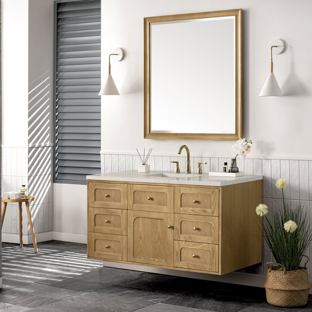 James Martin - Laurent 48" Single Vanity, Light Natural Oak, w/ 3 CM Siberian Silestone Top - 545-V48-LNO-3SFR view 10