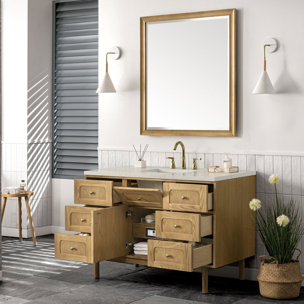 James Martin - Laurent 48" Single Vanity, Light Natural Oak, w/ 3 CM Siberian Silestone Top - 545-V48-LNO-3SFR view 11