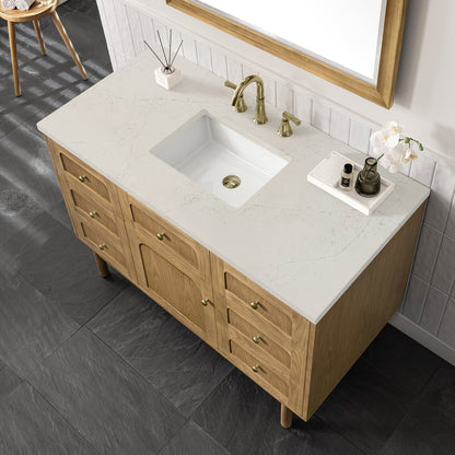 James Martin - Laurent 48" Single Vanity, Light Natural Oak, w/ 3 CM Siberian Silestone Top - 545-V48-LNO-3SFR view 14