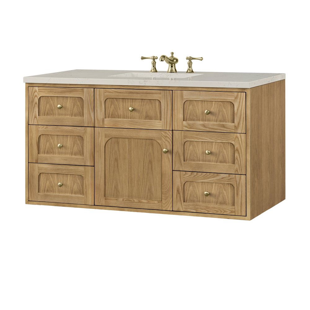 James Martin - Laurent 48" Single Vanity, Light Natural Oak, w/ 3 CM Siberian Silestone Top - 545-V48-LNO-3SFR view 20