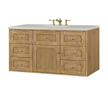 James Martin - Laurent 48" Single Vanity, Light Natural Oak, w/ 3 CM Siberian Silestone Top - 545-V48-LNO-3SFR view 20