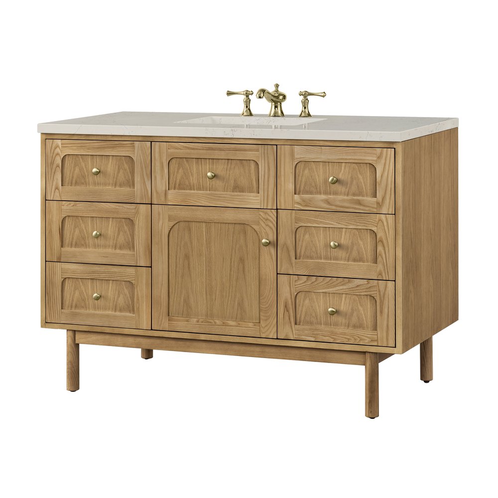 James Martin - Laurent 48" Single Vanity, Light Natural Oak, w/ 3 CM Siberian Silestone Top - 545-V48-LNO-3SFR view 21