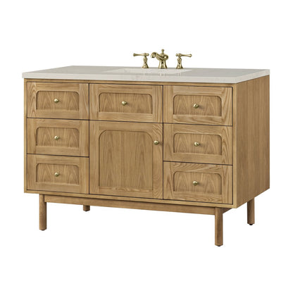 James Martin - Laurent 48" Single Vanity, Light Natural Oak, w/ 3 CM Siberian Silestone Top - 545-V48-LNO-3SFR view 21