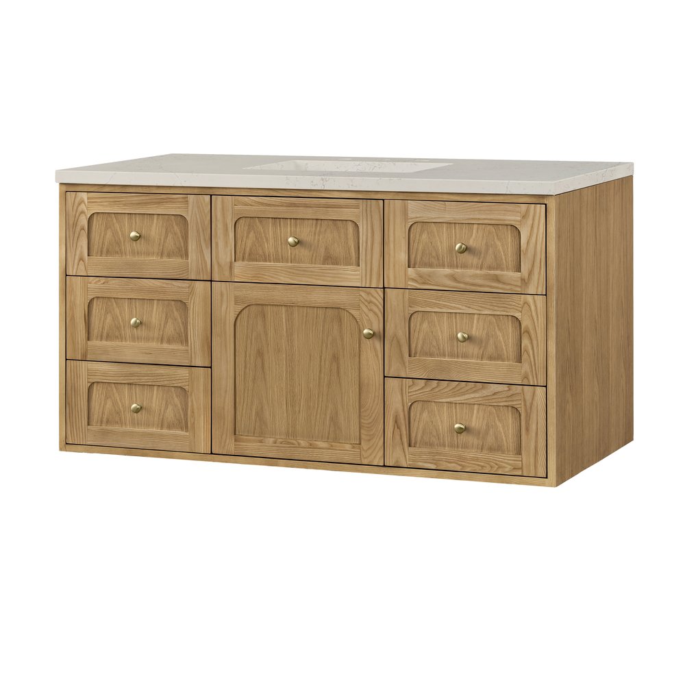 James Martin - Laurent 48" Single Vanity, Light Natural Oak, w/ 3 CM Siberian Silestone Top - 545-V48-LNO-3SFR view 22