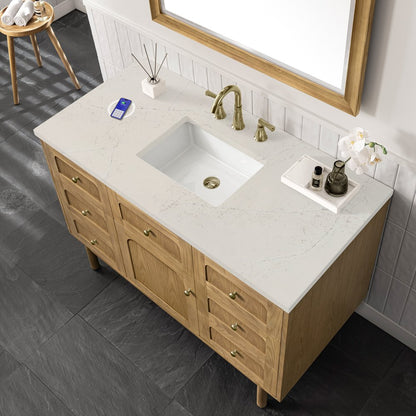 James Martin - Laurent 48" Single Vanity, Light Natural Oak, w/ 3 CM Siberian Silestone Top w/FreePower Wireless Charger - 545-V48-LNO-FSFR view 14