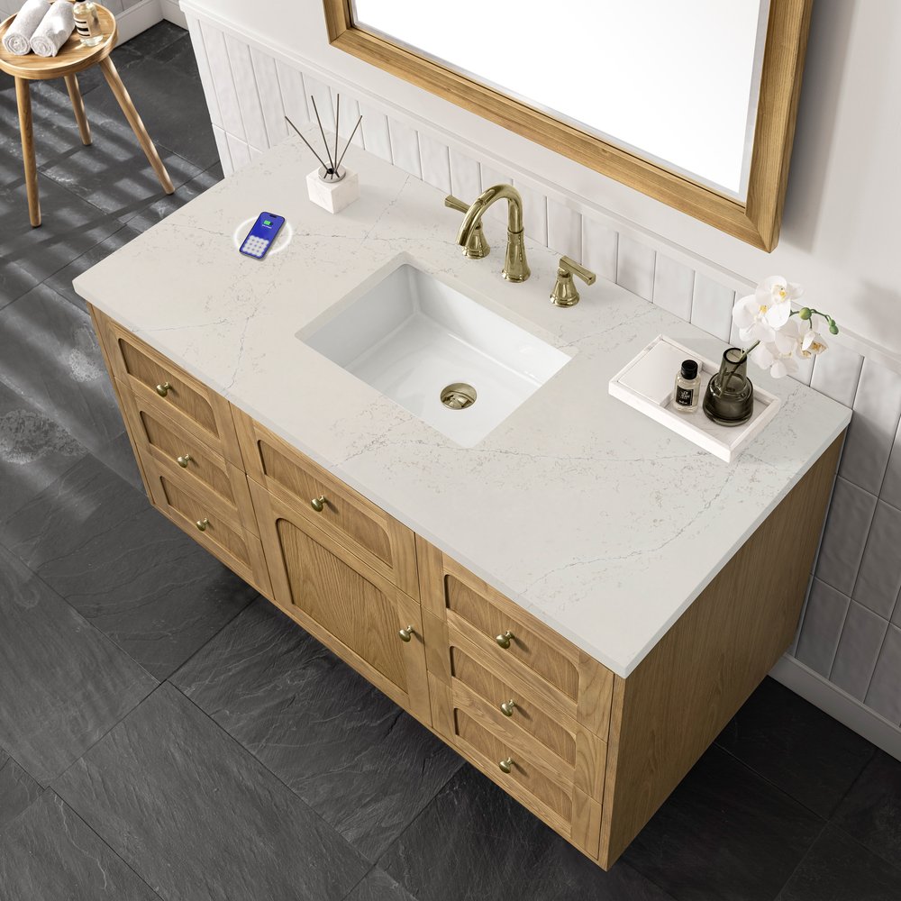 James Martin - Laurent 48" Single Vanity, Light Natural Oak, w/ 3 CM Siberian Silestone Top w/FreePower Wireless Charger - 545-V48-LNO-FSFR view 15