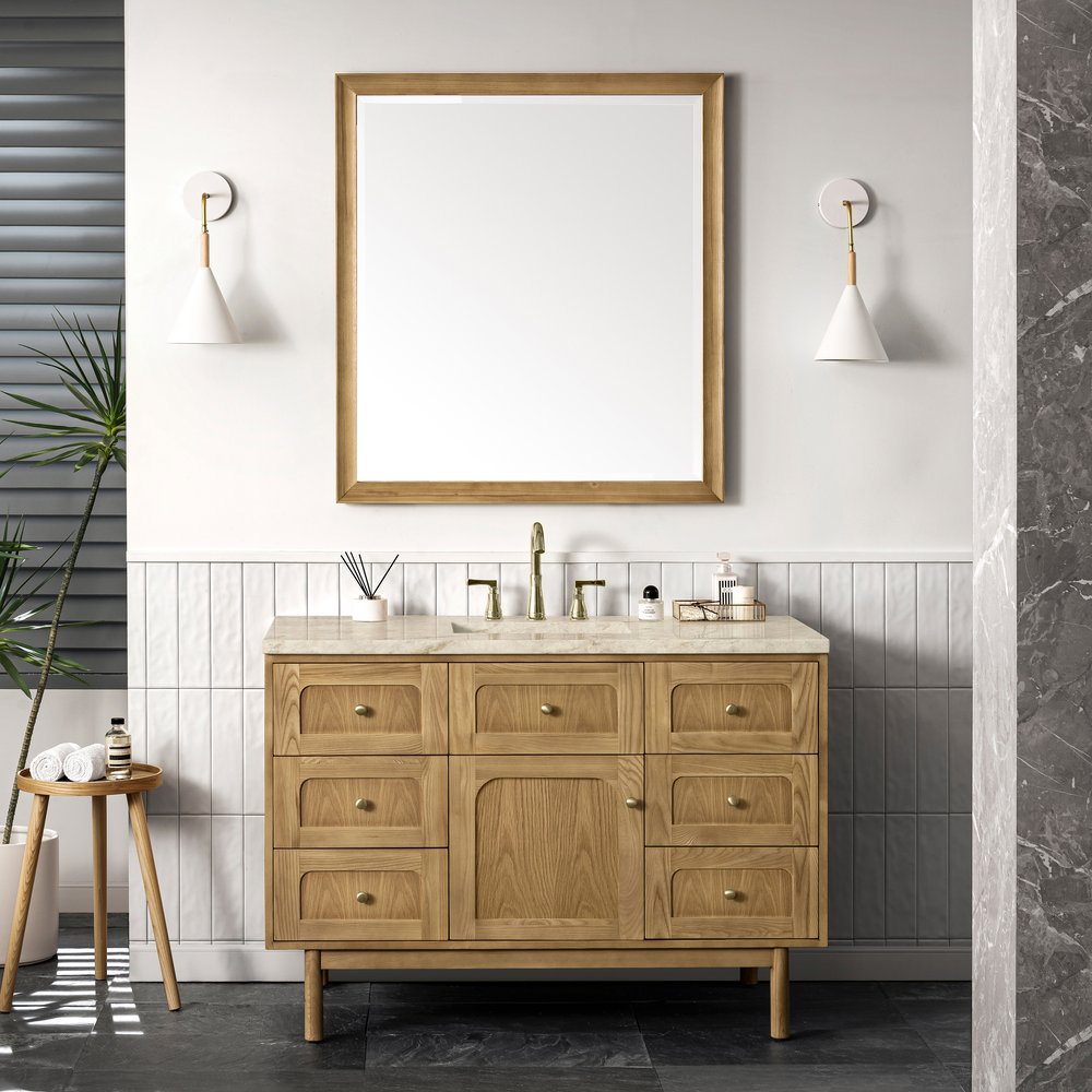 James Martin - Laurent 48" Single Vanity, Light Natural Oak, w/ 3 CM Tajnar Eclos Top - 545-V48-LNO-3TJR view 7