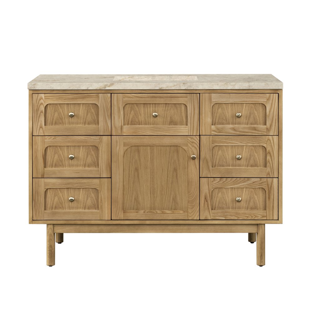 James Martin - Laurent 48" Single Vanity, Light Natural Oak, w/ 3 CM Tajnar Eclos Top w/FreePower Wireless Charger - 545-V48-LNO-FTJR view 2