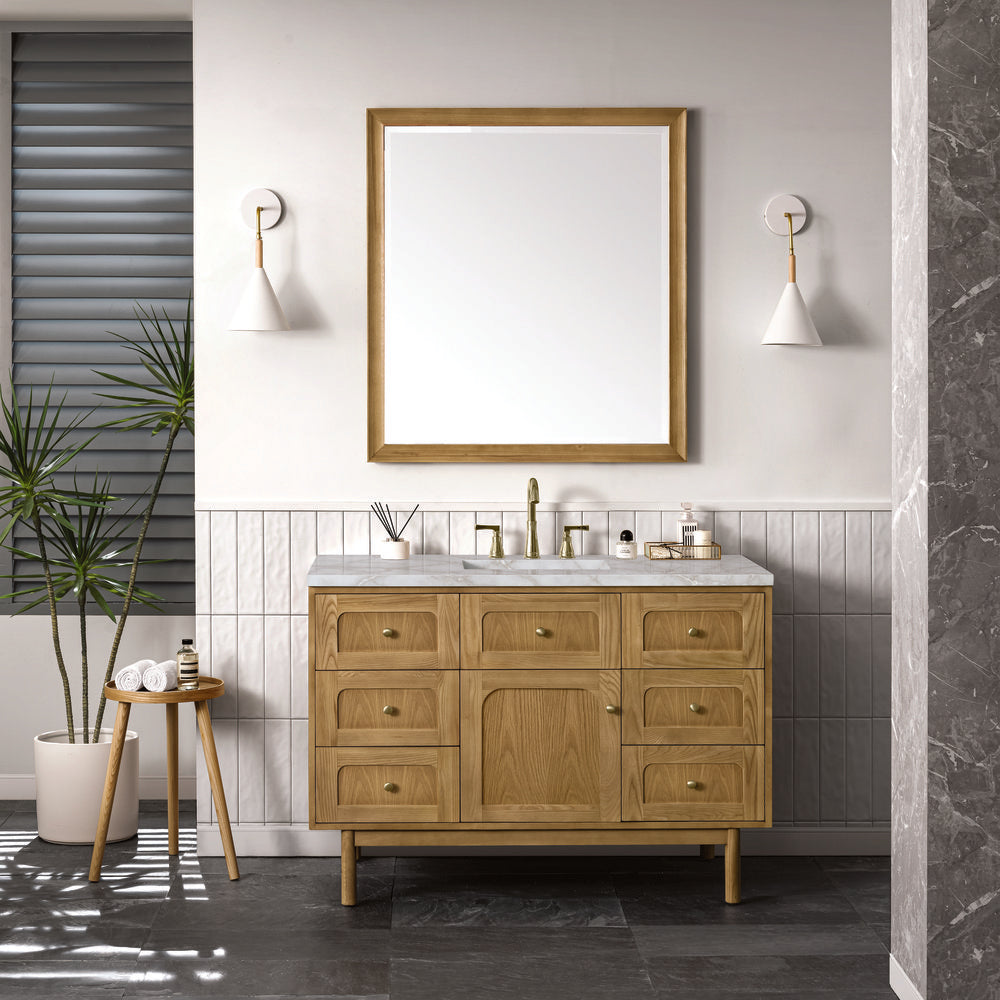 James Martin - Laurent 48" Single Vanity, Light Natural Oak w/ 3 CM Victorian Silver Top - 545-V48-LNO-3VSL view 5