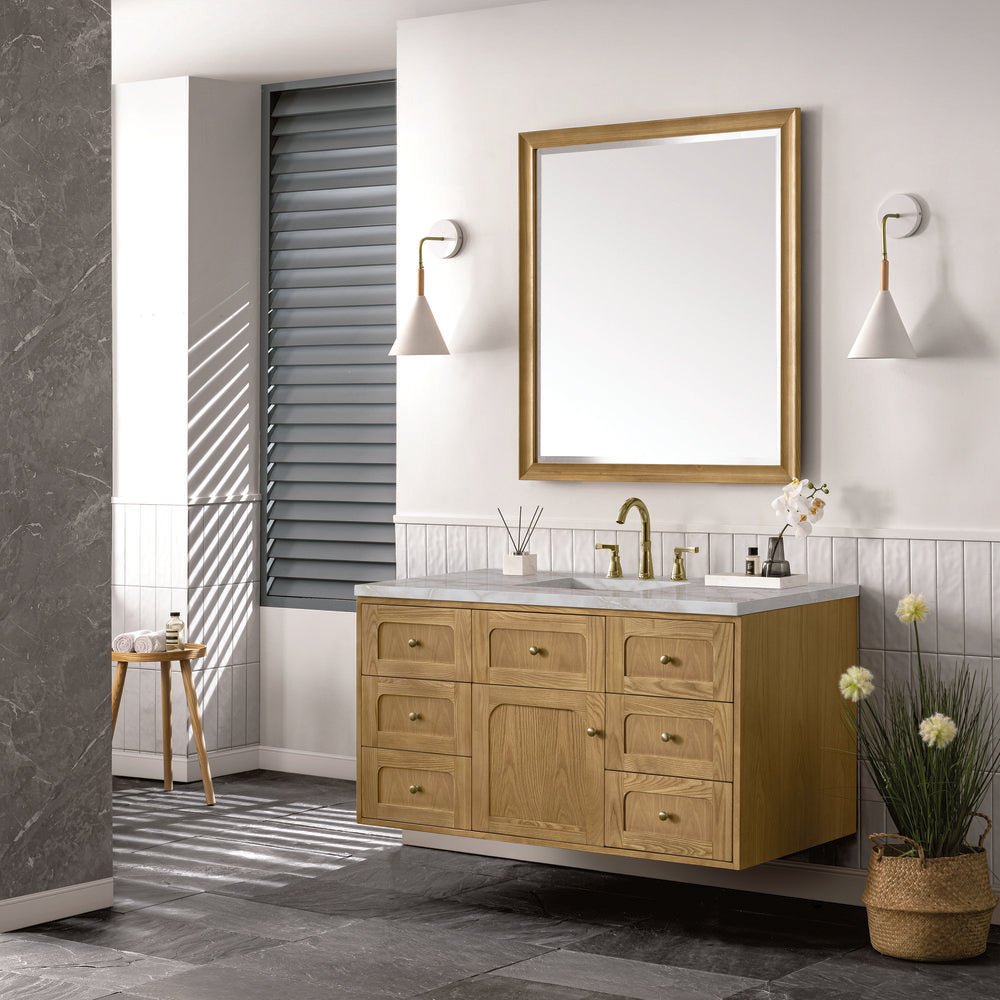 James Martin - Laurent 48" Single Vanity, Light Natural Oak w/ 3 CM Victorian Silver Top - 545-V48-LNO-3VSL view 8