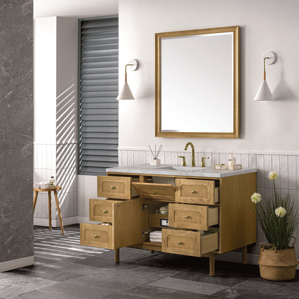 James Martin - Laurent 48" Single Vanity, Light Natural Oak w/ 3 CM Victorian Silver Top - 545-V48-LNO-3VSL view 9