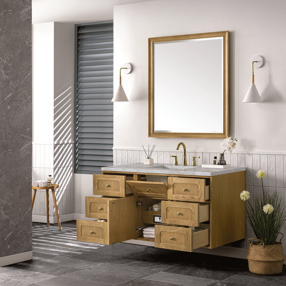 James Martin - Laurent 48" Single Vanity, Light Natural Oak w/ 3 CM Victorian Silver Top - 545-V48-LNO-3VSL view 10