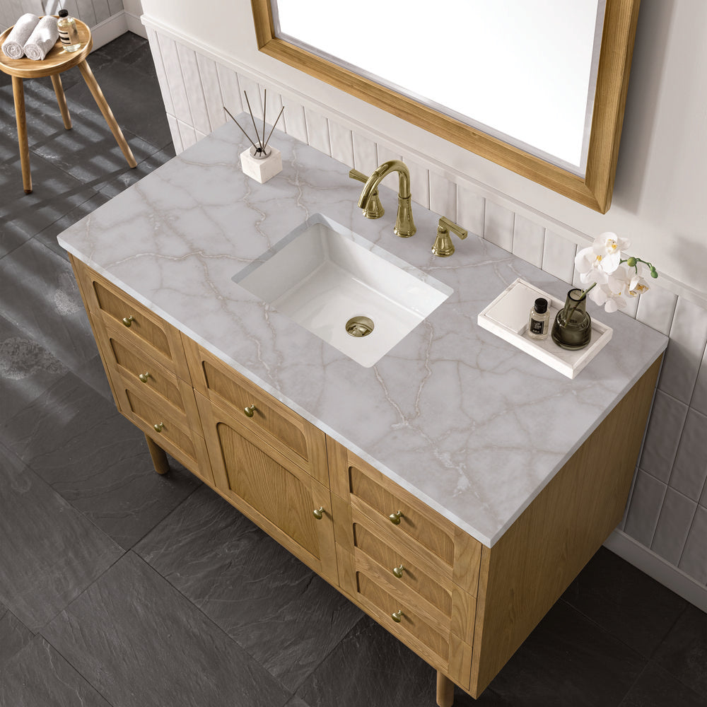 James Martin - Laurent 48" Single Vanity, Light Natural Oak w/ 3 CM Victorian Silver Top - 545-V48-LNO-3VSL view 12