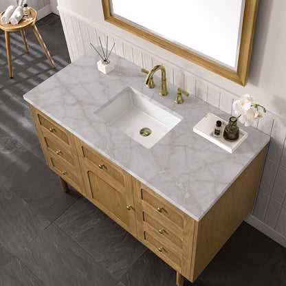 James Martin - Laurent 48" Single Vanity, Light Natural Oak w/ 3 CM Victorian Silver Top - 545-V48-LNO-3VSL view 12