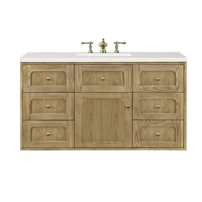 James Martin - Laurent 48" Single Vanity, Light Natural Oak w/ 3 CM White Zeus Top - 545-V48-LNO-3WZ view 3