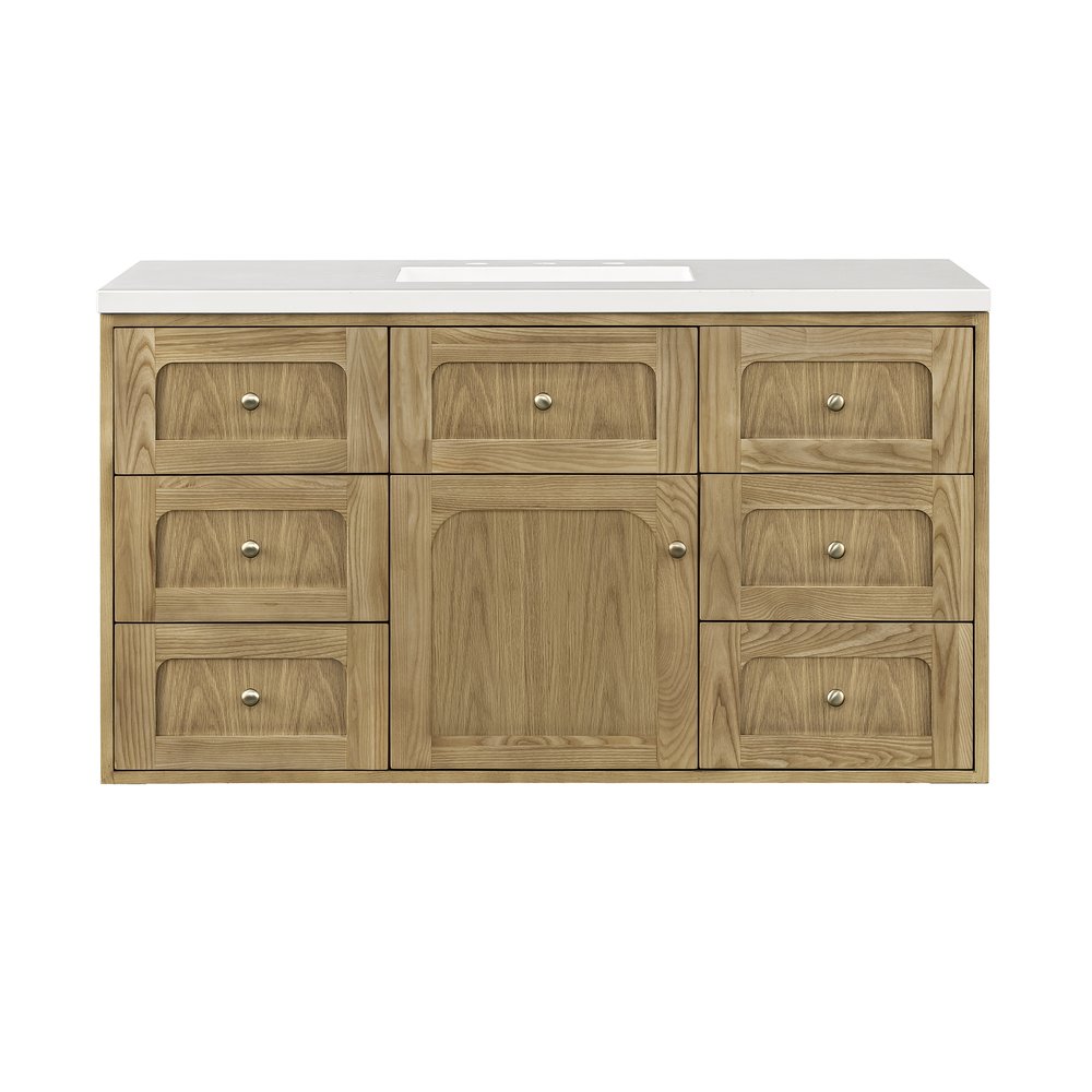 James Martin - Laurent 48" Single Vanity, Light Natural Oak w/ 3 CM White Zeus Top - 545-V48-LNO-3WZ view 4