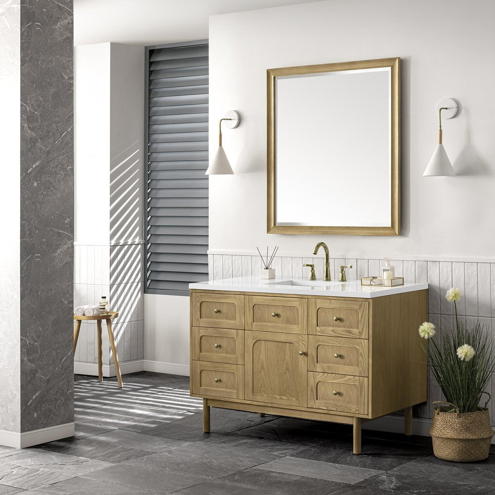 James Martin - Laurent 48" Single Vanity, Light Natural Oak w/ 3 CM White Zeus Top - 545-V48-LNO-3WZ view 8