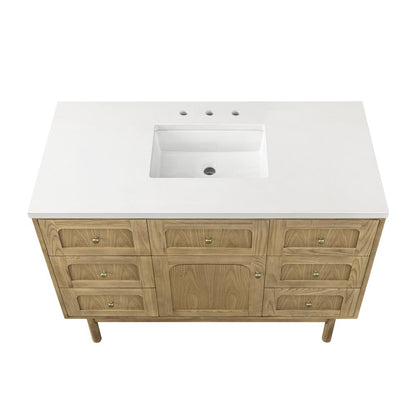 James Martin - Laurent 48" Single Vanity, Light Natural Oak w/ 3 CM White Zeus Top - 545-V48-LNO-3WZ view 13