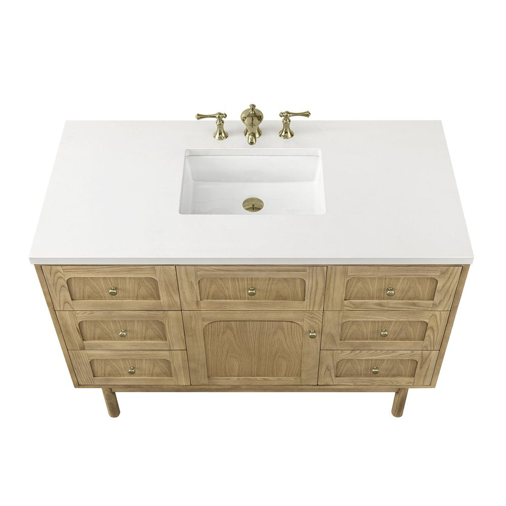 James Martin - Laurent 48" Single Vanity, Light Natural Oak w/ 3 CM White Zeus Top - 545-V48-LNO-3WZ view 14