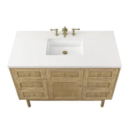 James Martin - Laurent 48" Single Vanity, Light Natural Oak w/ 3 CM White Zeus Top - 545-V48-LNO-3WZ view 14